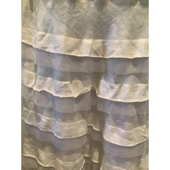 SUNDANCE MISTY ISLES WHITE LINEN TIERED MAXI DRESS S - Picture 5 of 8